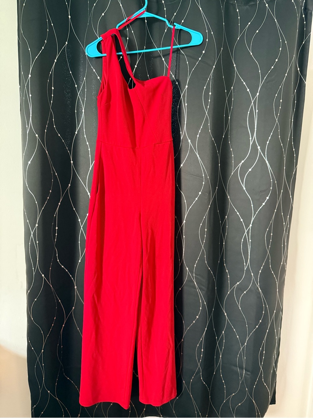Elegant Red One-Shoulder Jumpsuit